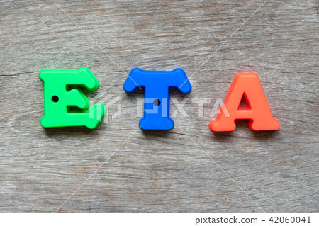 Colorful plastic alphabet in word ETA Colorful plastic alphabet in word ETA 42060041