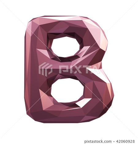Capital latin letter B in low poly style isolated on white background Capital latin letter B in low poly style isolated on white background 42060928