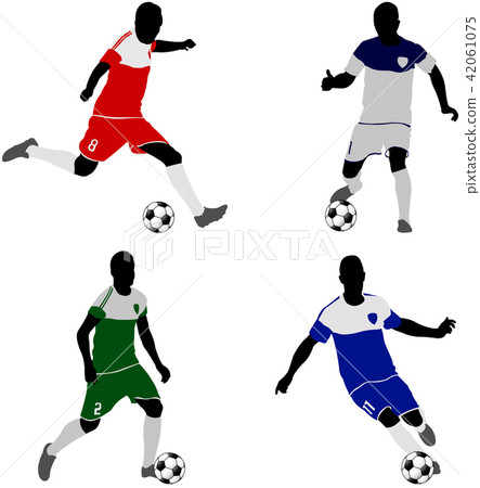 soccer players silhouettes 42061075