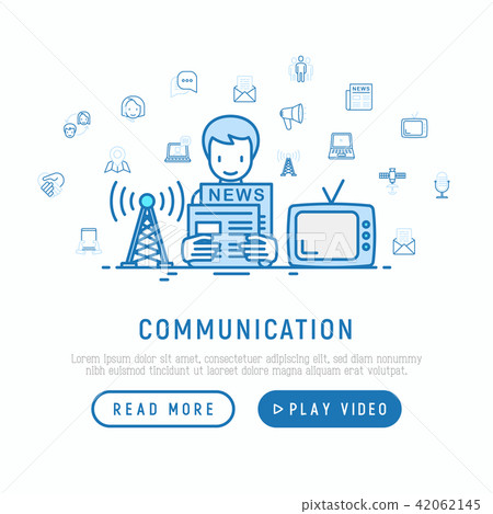 Communication concept: man reading newpaper Communication concept: man reading newpaper 42062145