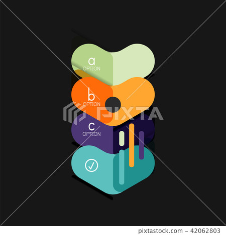 Flat design geometric infographics, arrow shape vector sticker or label, price tags, offer promotion 42062803