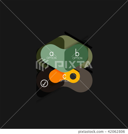 Flat design geometric infographics, arrow shape vector sticker or label, price tags, offer promotion 42062806