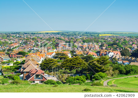 View of the town of Seaford, England 42062909