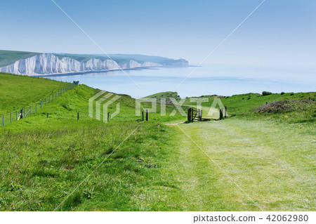 Chalk cliffs, path, Seaford Head 42062980