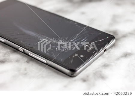 broken glass of smart phone 42063259