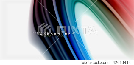 Rainbow fluid colors abstract background twisted liquid design, colorful marble or plastic wavy 42063414