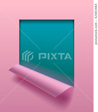 Light pink paper sheet partially rolled up Light pink paper sheet partially rolled up 42063464