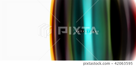Fluid liquid mixing colors concept on light grey background, curve flow, trendy abstract layout 42063595