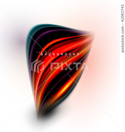 Fluid liquid mixing colors concept on light grey background, wave and swirl curve flow line, trendy Fluid liquid mixing colors concept on light grey background, wave and swirl curve flow line, trendy 42063742