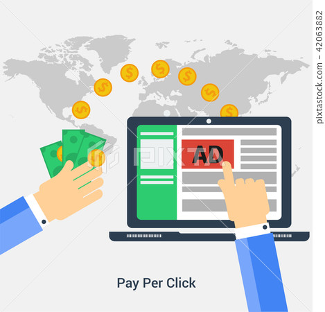 Square concept of pay per click 42063882