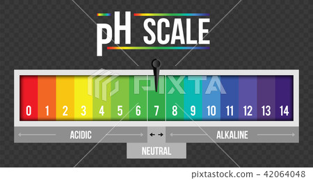 Creative vector illustration of pH scale value isolated on background. Chemical art design 42064048