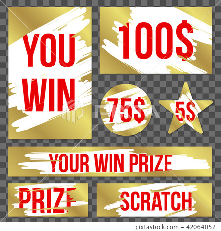 Creative vector illustration of lottery scratch and win game card isolated on background. Coupon Creative vector illustration of lottery scratch and win game card isolated on background. Coupon 42064052
