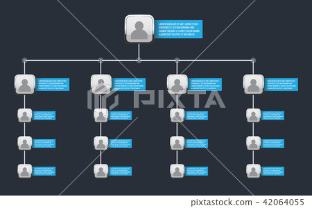 Creative vector modern style illustration corporate organizational chart slide of isolated on Creative vector modern style illustration corporate organizational chart slide of isolated on 42064055