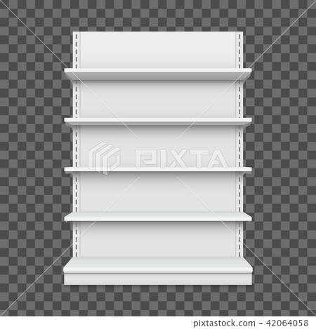 Creative vector illustration of empty store shelves isolated on background. Retail shelf art design Creative vector illustration of empty store shelves isolated on background. Retail shelf art design 42064058