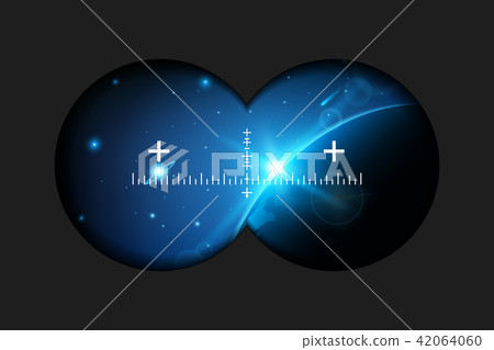 Creative vector illustration of binoculars view with signs isolated on transparent background. Art Creative vector illustration of binoculars view with signs isolated on transparent background. Art 42064060