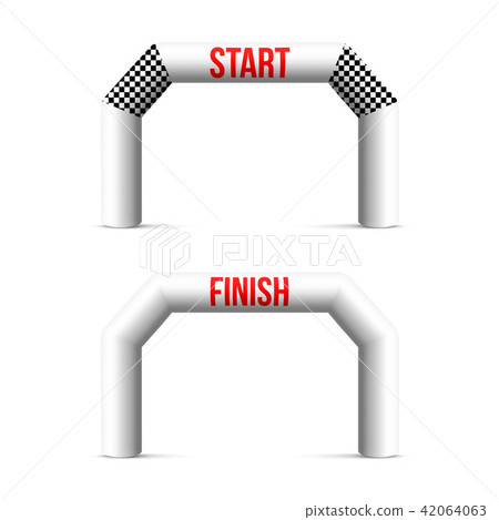 Creative vector illustration of finish line inflatable arch isolated on background. Art design Creative vector illustration of finish line inflatable arch isolated on background. Art design 42064063