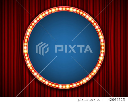 Creative vector illustration of retro light bulb frame set isolated on transparent background. Art 42064325