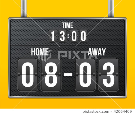 Creative vector illustration of soccer, football mechanical scoreboard isolated on transparent 42064409