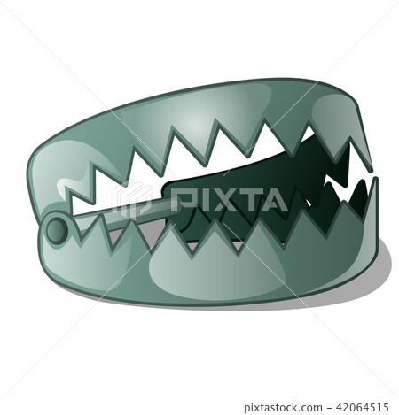 A steel trap isolated on white background. Vector cartoon close-up illustration. A steel trap isolated on white background. Vector cartoon close-up illustration. 42064515
