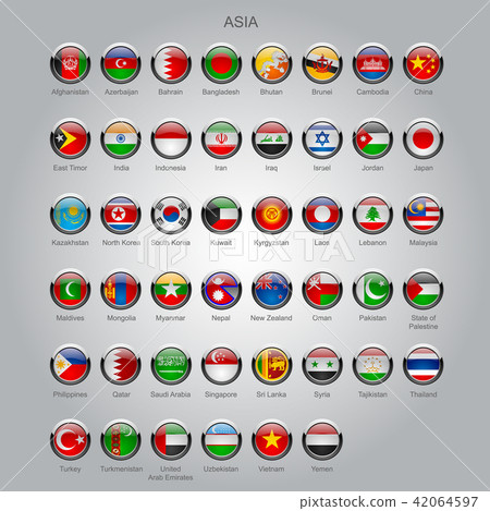 Set of round glossy flags of sovereign countries Set of round glossy flags of sovereign countries 42064597