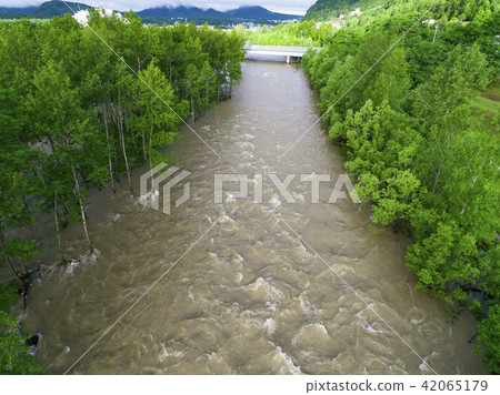 River which increases water (aerial shooting) River which increases water (aerial shooting) 42065179