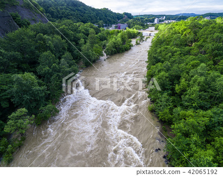 River which increases water (aerial shooting) River which increases water (aerial shooting) 42065192
