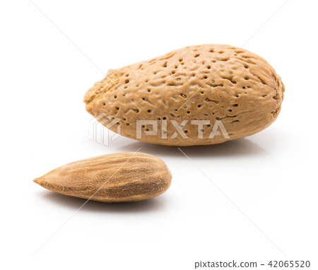 Raw almonds isolated on white Raw almonds isolated on white 42065520