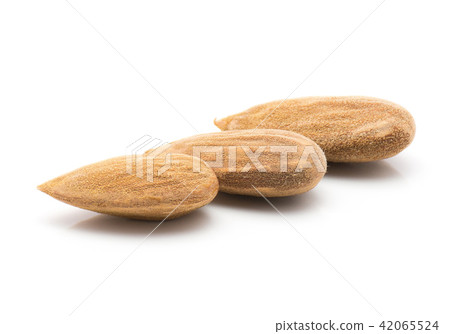 Raw almonds isolated on white Raw almonds isolated on white 42065524