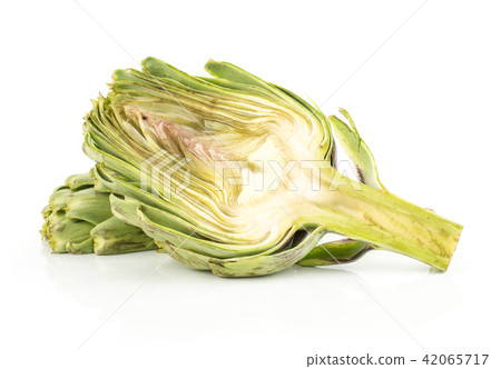 Fresh raw artichoke isolated on white Fresh raw artichoke isolated on white 42065717