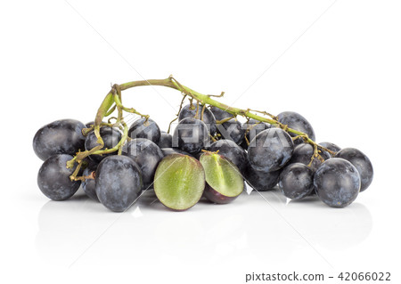 Fresh Black Wine Grapes isolated on white 42066022