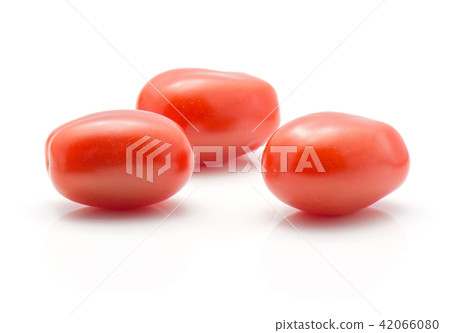Red cherry tomatoes isolated on white Red cherry tomatoes isolated on white 42066080