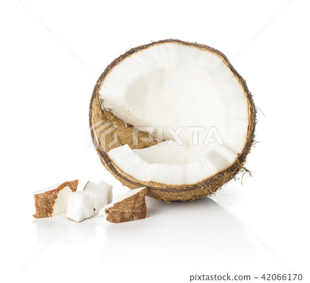 Fresh brown coconut isolated on white 42066170