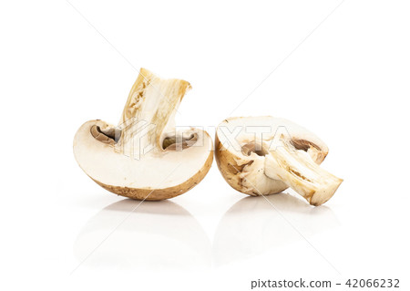 Fresh raw brown champignons isolated on white Fresh raw brown champignons isolated on white 42066232