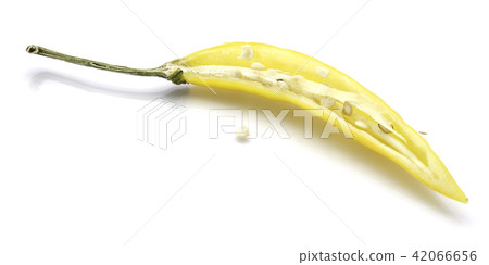 Fresh sliced chilli pepper isolated on white 42066656