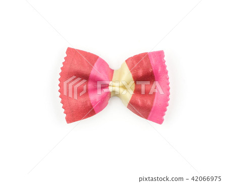 Colourful raw farfalle isolated on white Colourful raw farfalle isolated on white 42066975