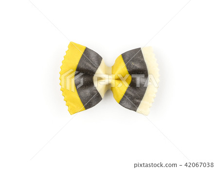 Colourful raw farfalle isolated on white Colourful raw farfalle isolated on white 42067038