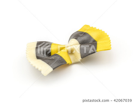 Colourful raw farfalle isolated on white Colourful raw farfalle isolated on white 42067039