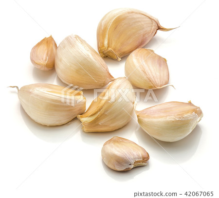 Common garlic isolated on white Common garlic isolated on white 42067065