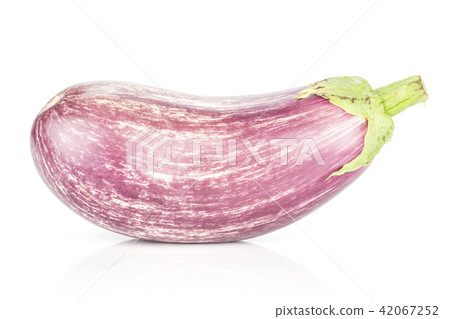 Fresh raw striped Eggplant isolated on white 42067252