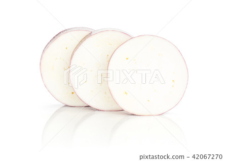 Fresh raw striped Eggplant isolated on white Fresh raw striped Eggplant isolated on white 42067270