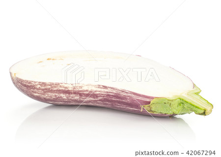 Fresh raw striped Eggplant isolated on white 42067294