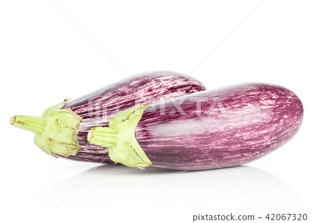 Fresh raw striped Eggplant isolated on white 42067320