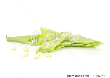 Fresh Flat Green Bean isolated on white 42067510