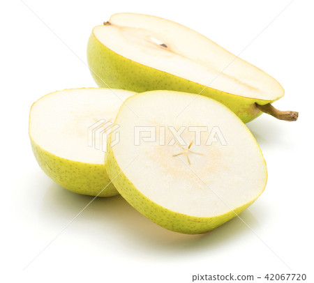 Green pear isolated on white Green pear isolated on white 42067720