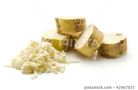 Fresh horseradish isolated on white Fresh horseradish isolated on white 42067833