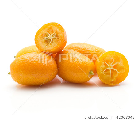 Fresh kumquat isolated on white 42068043
