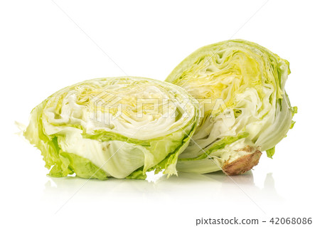 Fresh Raw Iceberg Lettuce isolated on white Fresh Raw Iceberg Lettuce isolated on white 42068086