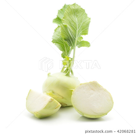 Raw kohlrabi isolated on white Raw kohlrabi isolated on white 42068281
