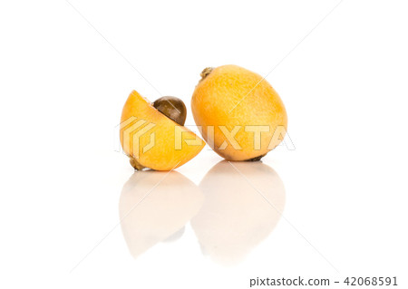 Fresh raw orange japanese loquat isolated on white 42068591