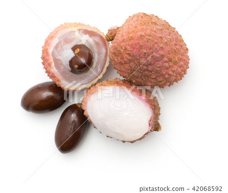Fresh lychee isolated on white 42068592